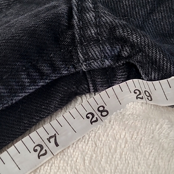 Zara Womens Jeans Size 4 Black Distressed Ripped Straight Leg Raw Hem Grunge Y2K - Picture 12 of 15